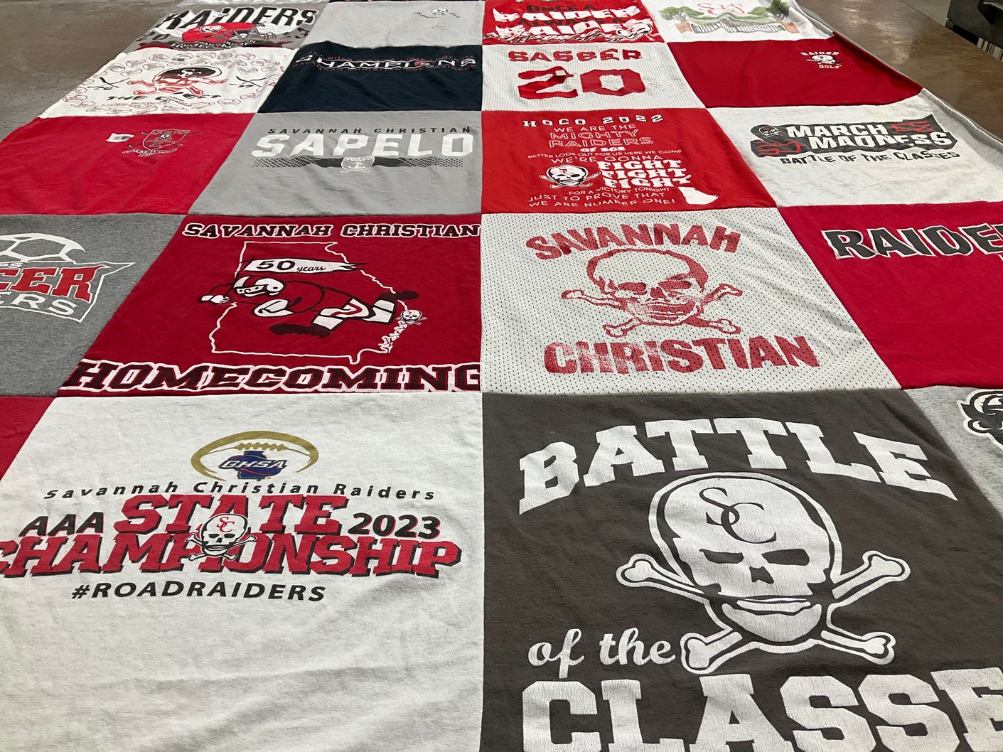 T-shirt quilt featuring savannah christian raiders by Elizabeth from GA