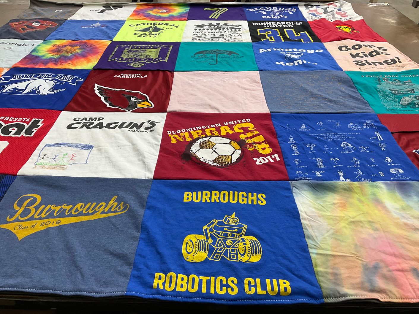 T-shirt quilt featuring arizona cardinals by Christine from MN