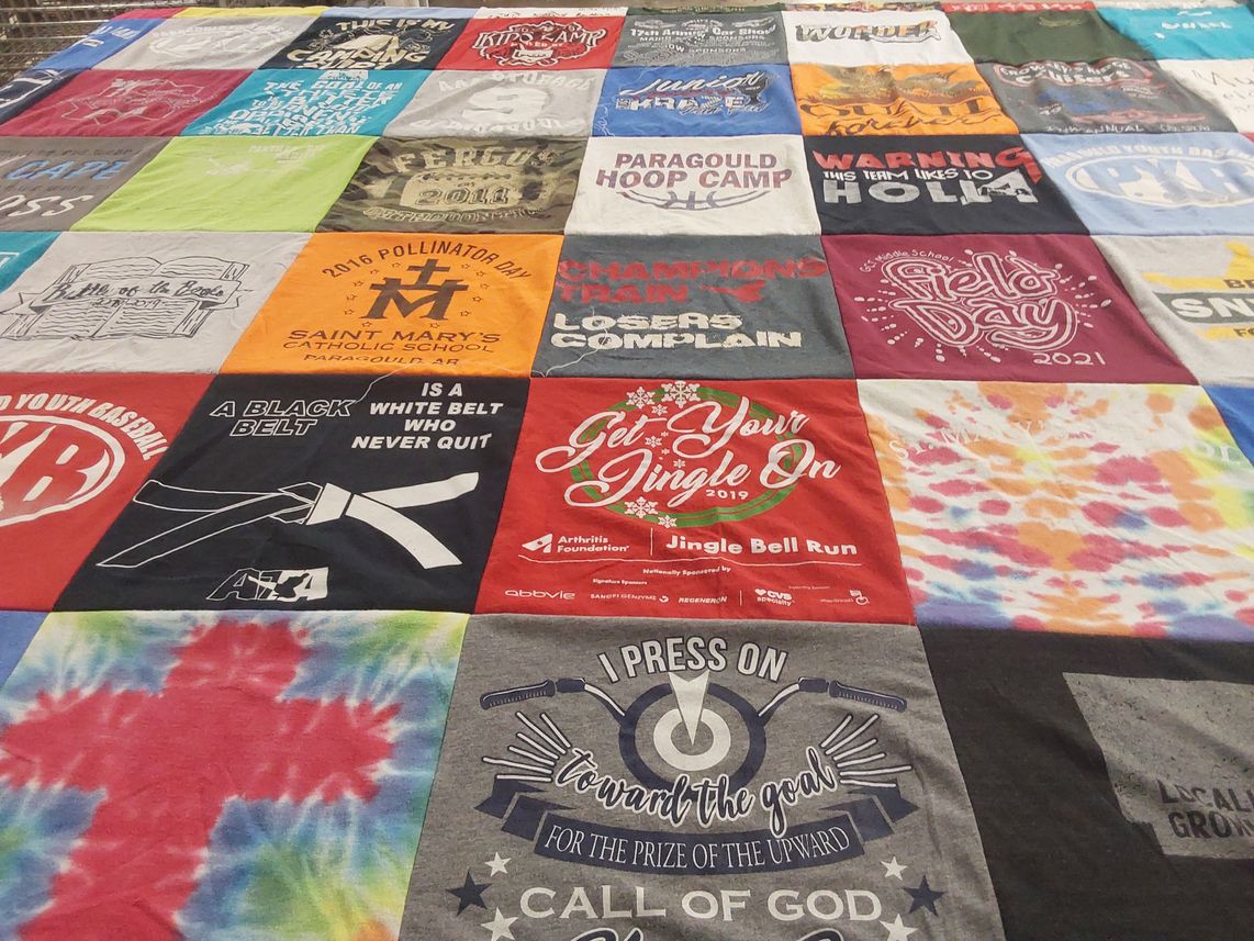 T-shirt quilt featuring youth baseball by Gretchen from AR