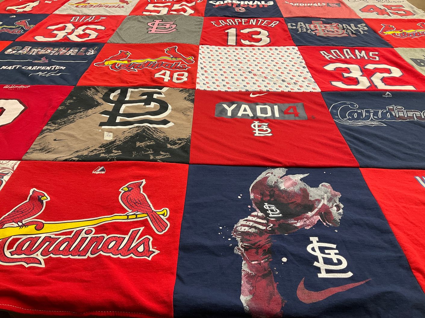 T-shirt quilt featuring st. louis cardinals by Jessie from IL