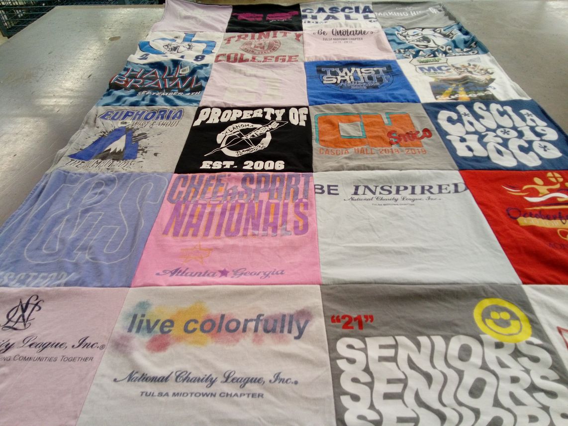 T-shirt quilt from cascia hall preparatory school by Kathy from SC