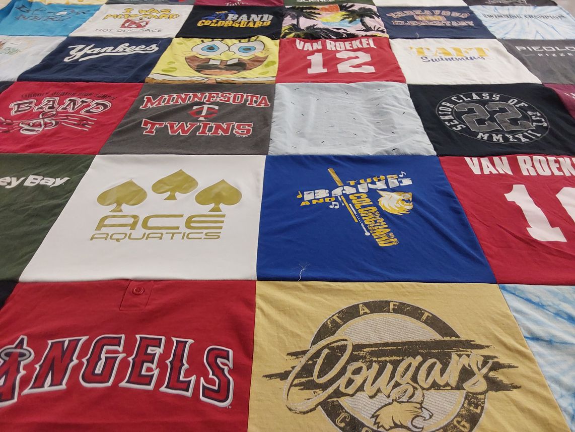 T-shirt quilt featuring minnesota twins, los angeles angels by Jackson from CA