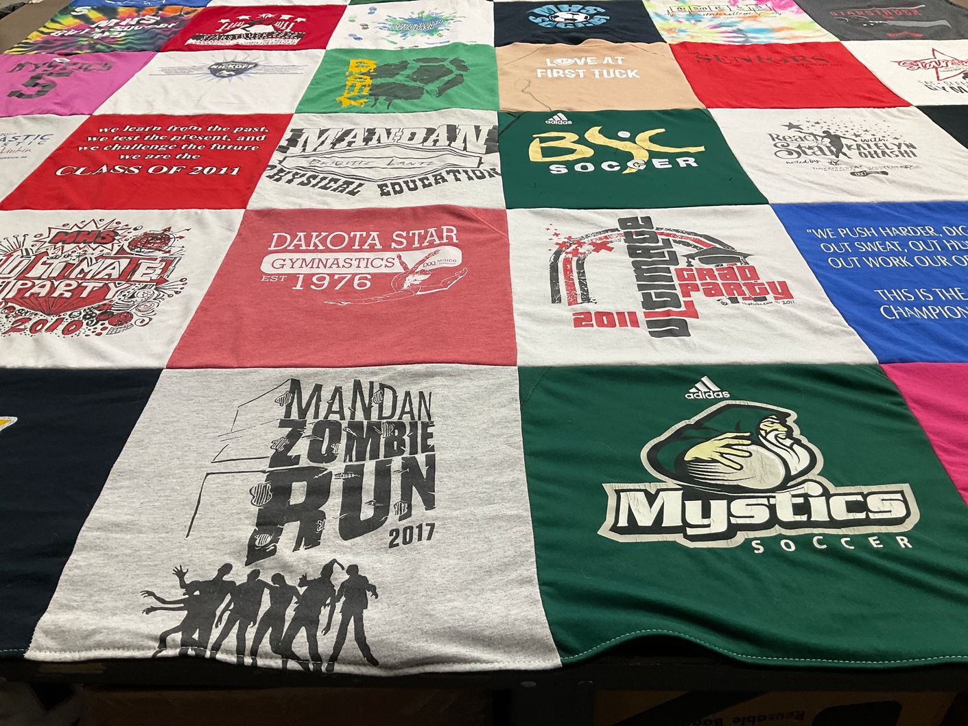 T-shirt quilt featuring mandan mystics soccer by Brigitte from ND