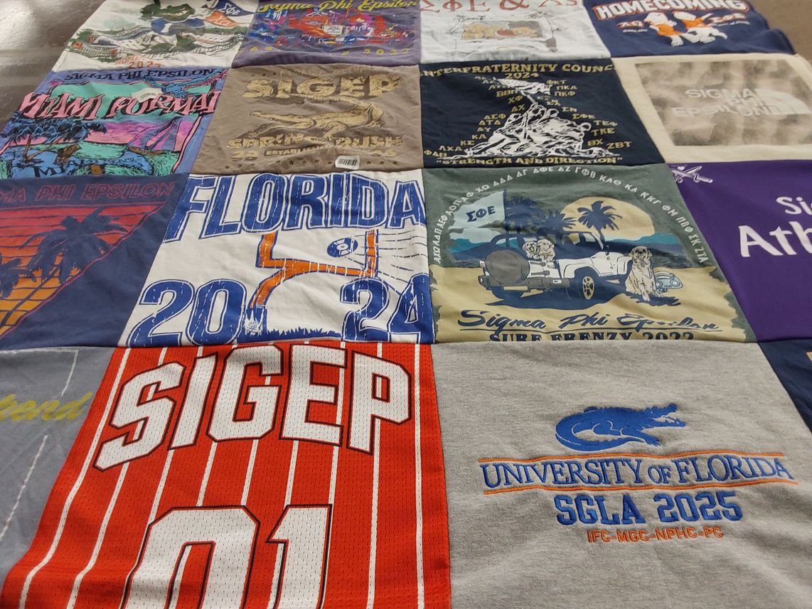T-shirt quilt from university of florida by Melissa from FL
