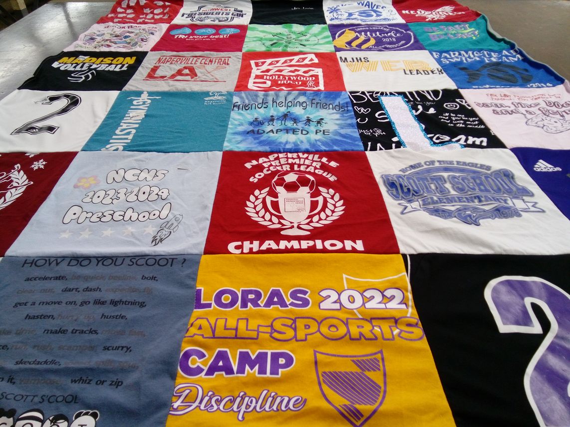 T-shirt quilt featuring madison volleyball team by Amie from IL