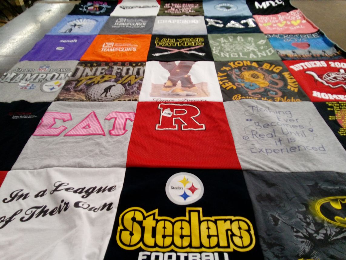 T-shirt quilt featuring pittsburgh steelers by Alissa from NJ