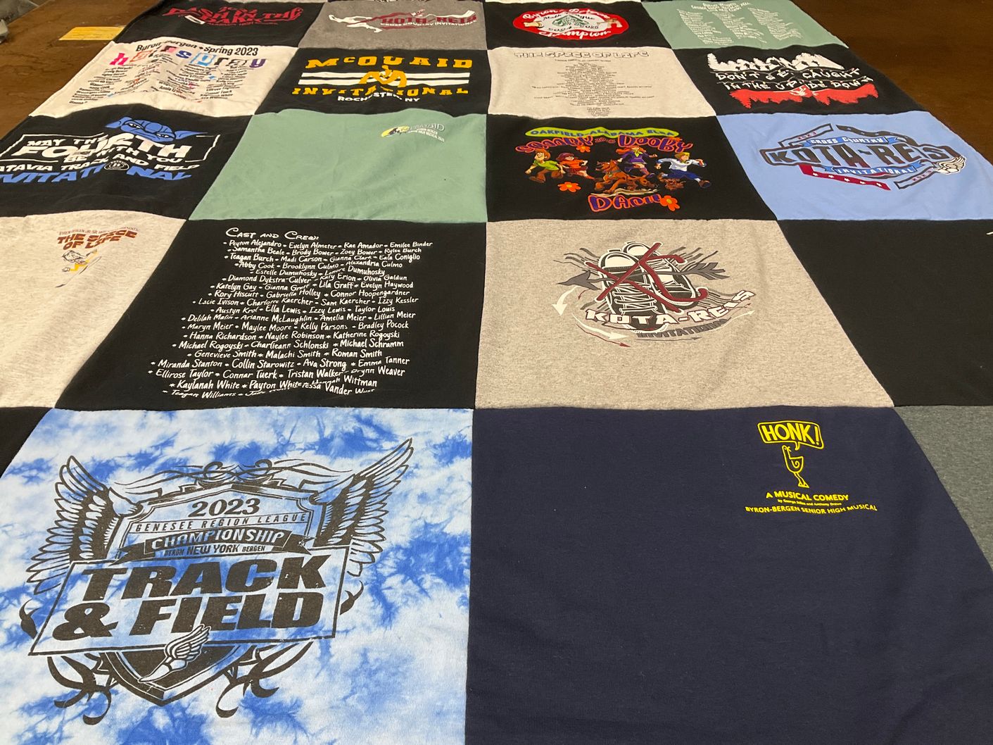 T-shirt quilt from byron-bergen junior senior high school by Lori from NY
