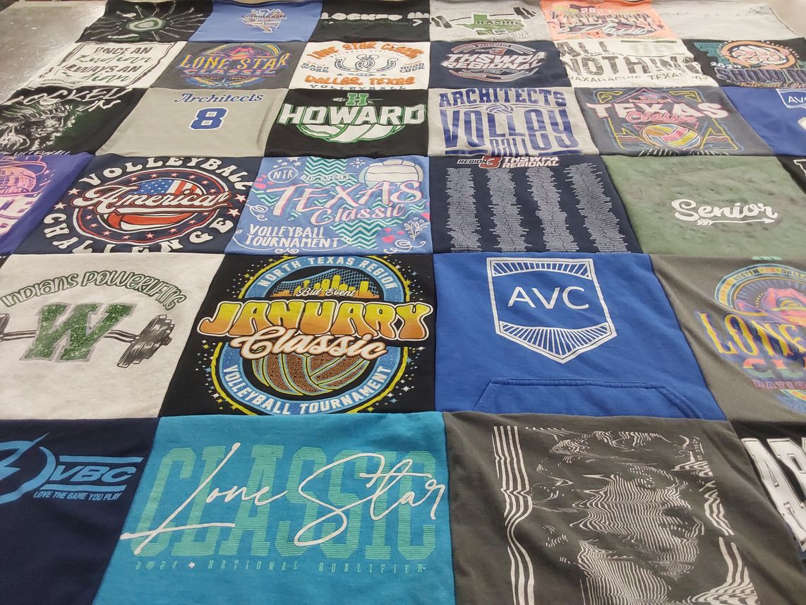 T-shirt quilt featuring indians powerlifting by brooke from TX