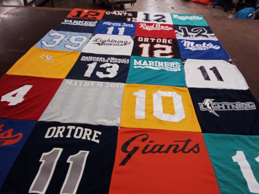 T-shirt quilt featuring new york yankees, seattle mariners by Teresa from NJ