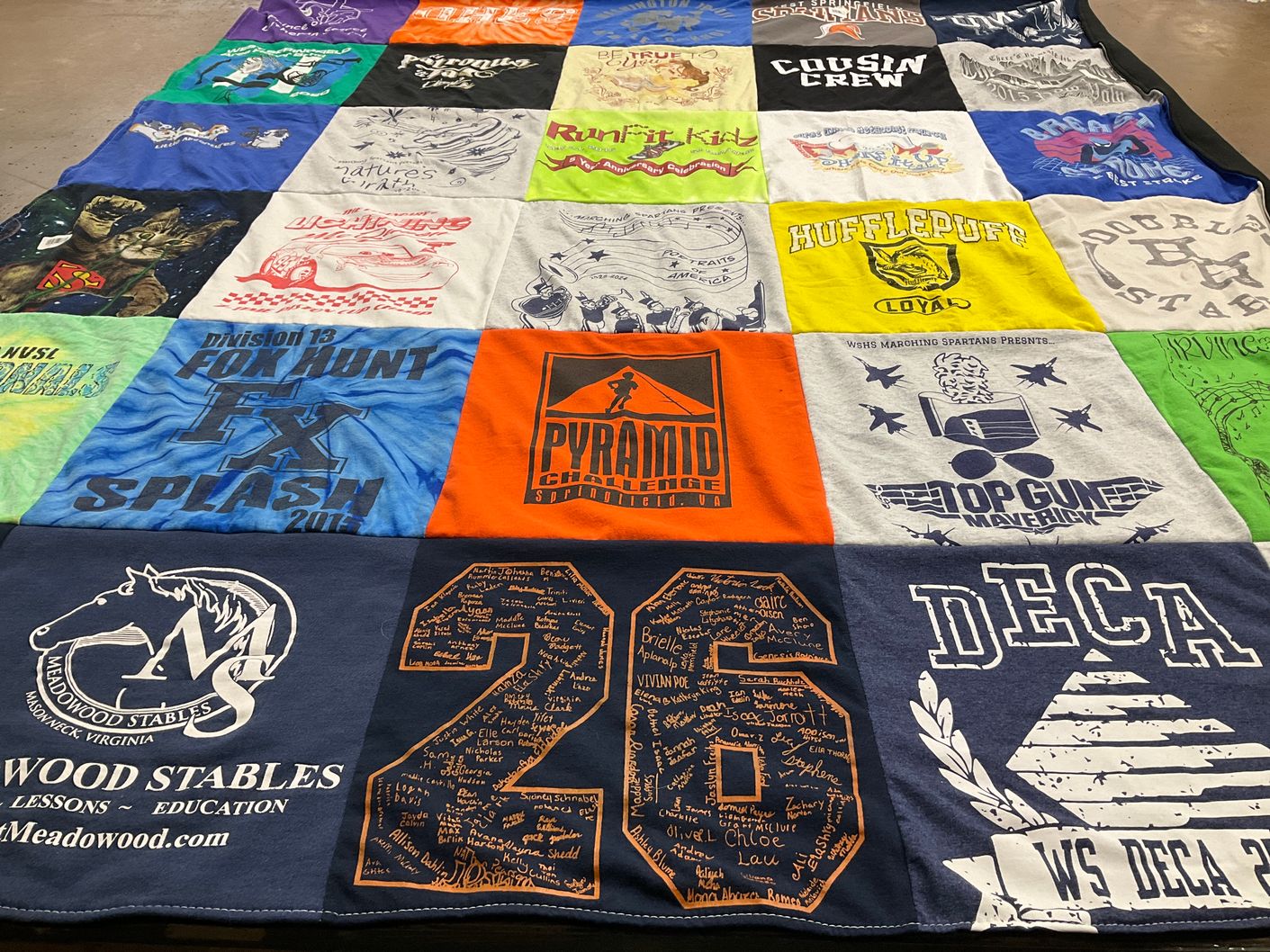 T-shirt quilt from woodbridge high school by Erica from VA