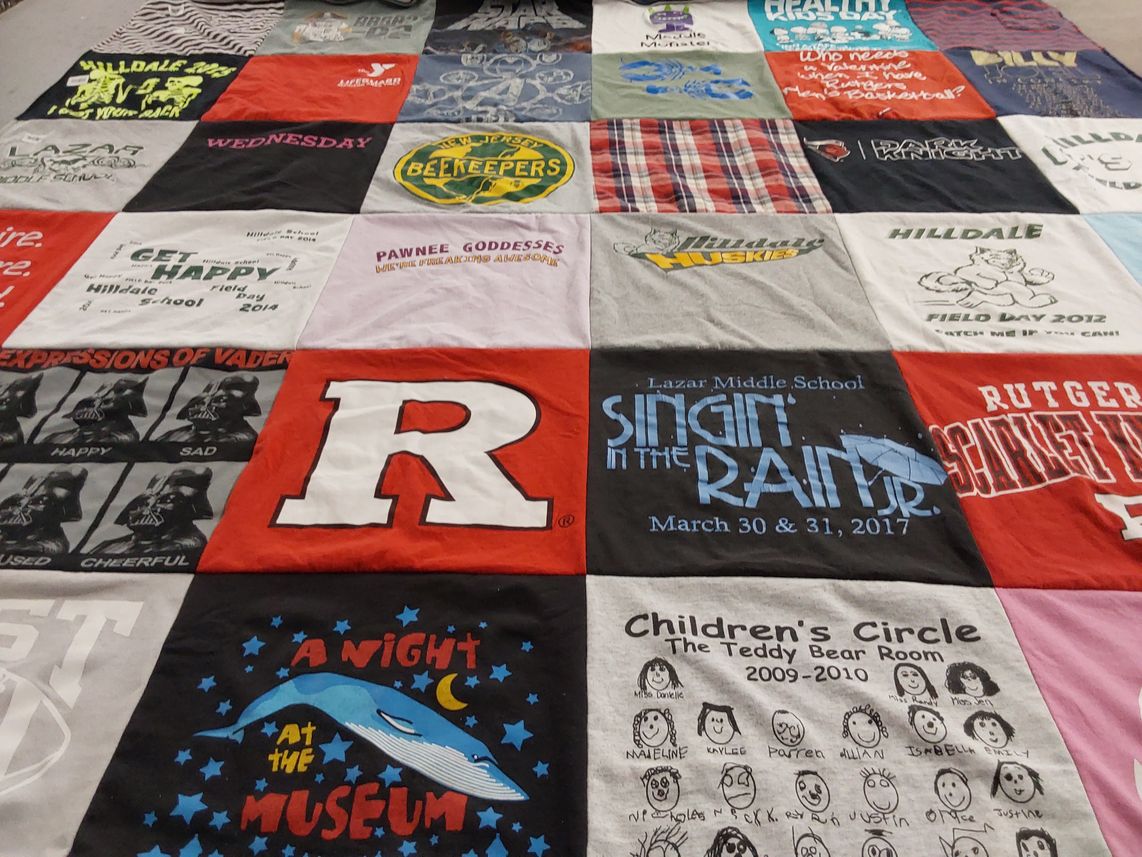 T-shirt quilt featuring hilldale huskies by Lisa from NJ