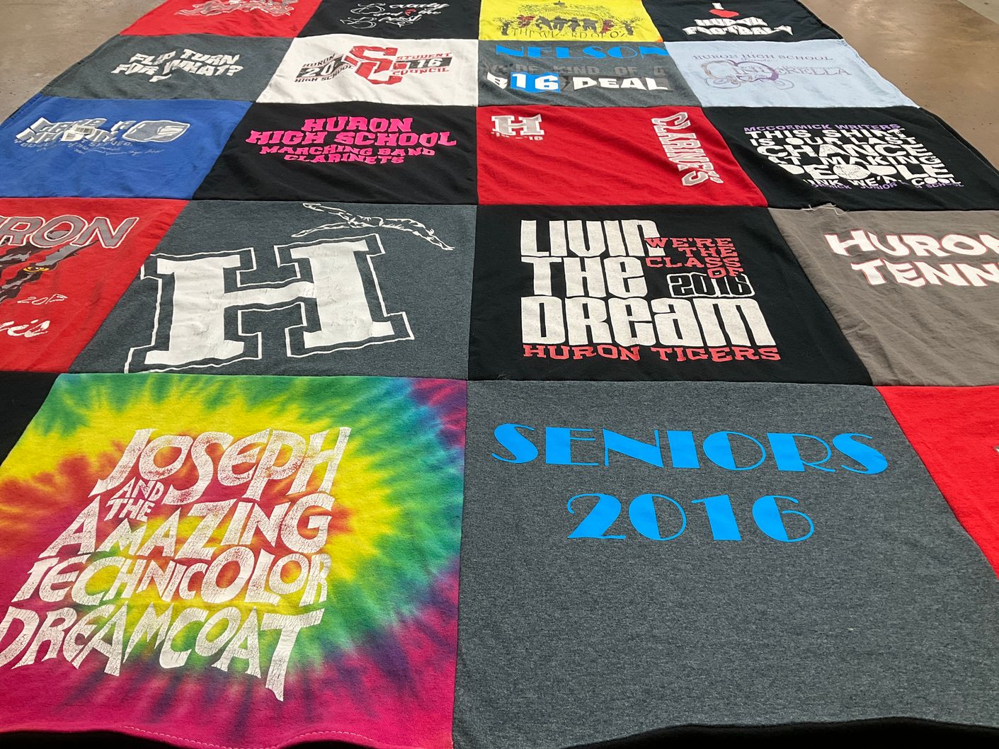 T-shirt quilt featuring huron tigers by Margaret from OH