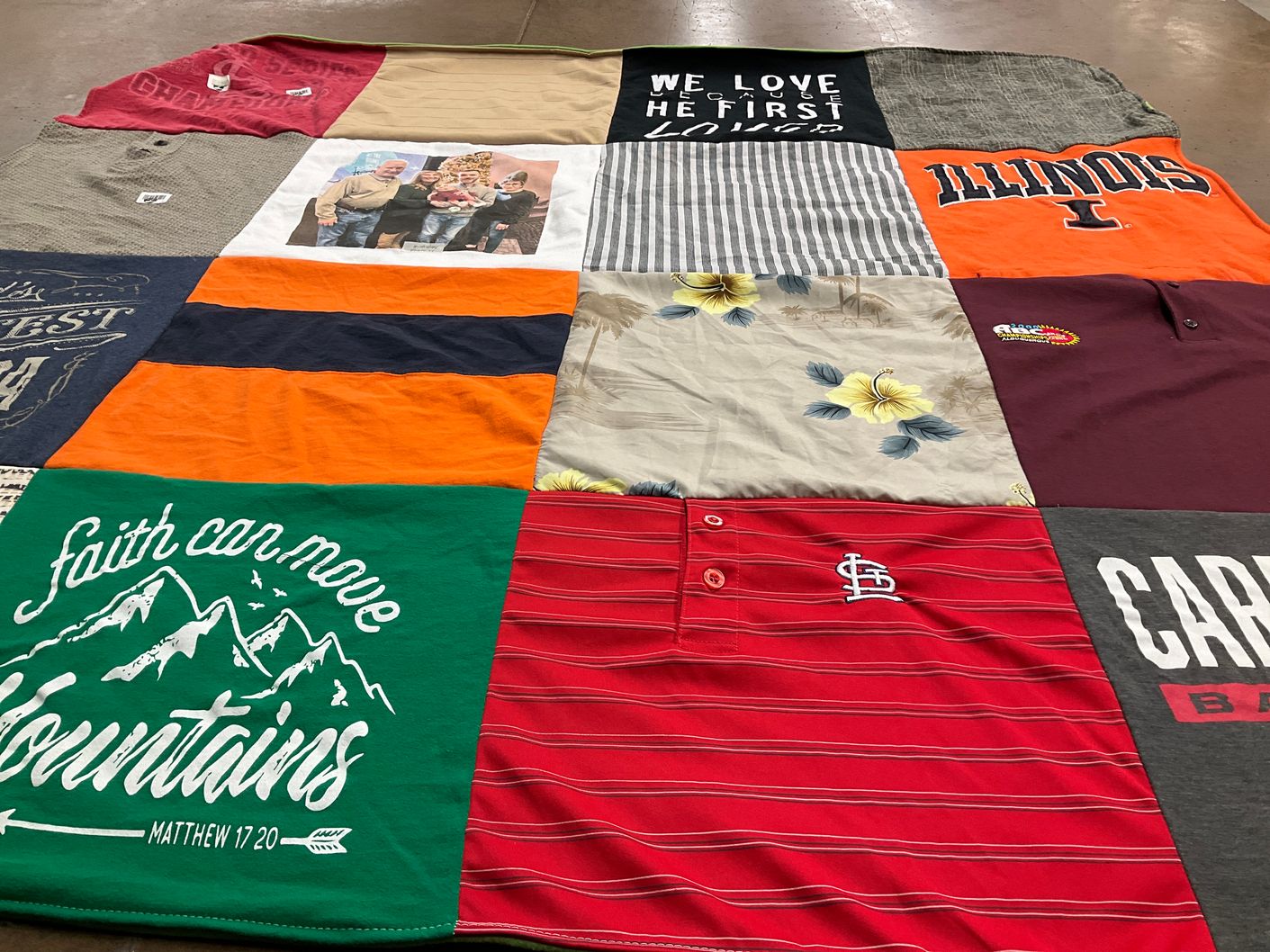 T-shirt quilt featuring st. louis cardinals by Aaron from MS