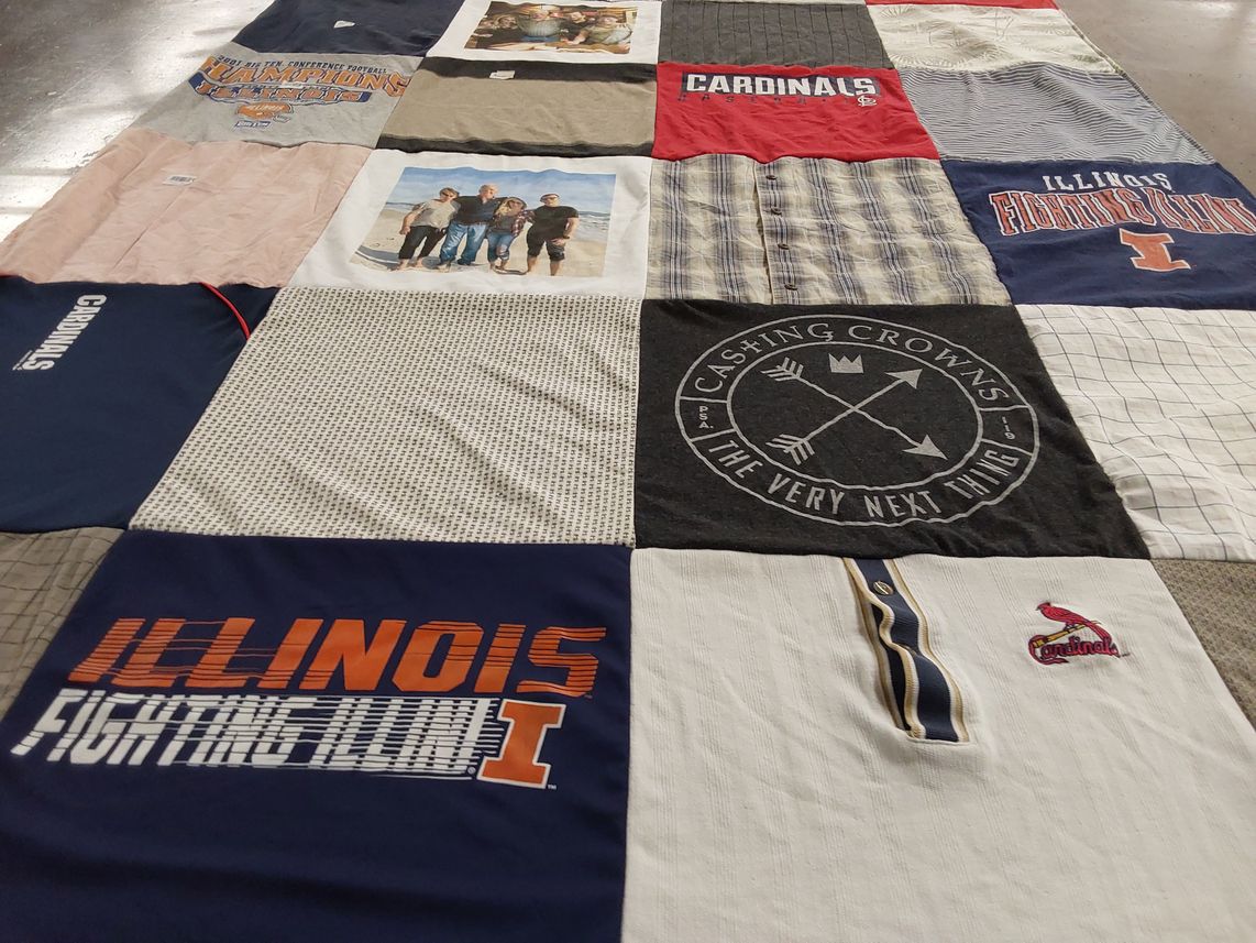 T-shirt quilt featuring illinois fighting illini by Aaron from MS