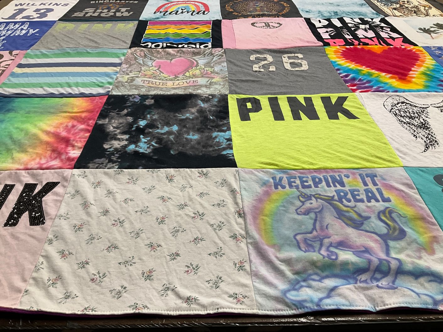 T-shirt quilt with fashion, colorful designs themes by Fara from FL