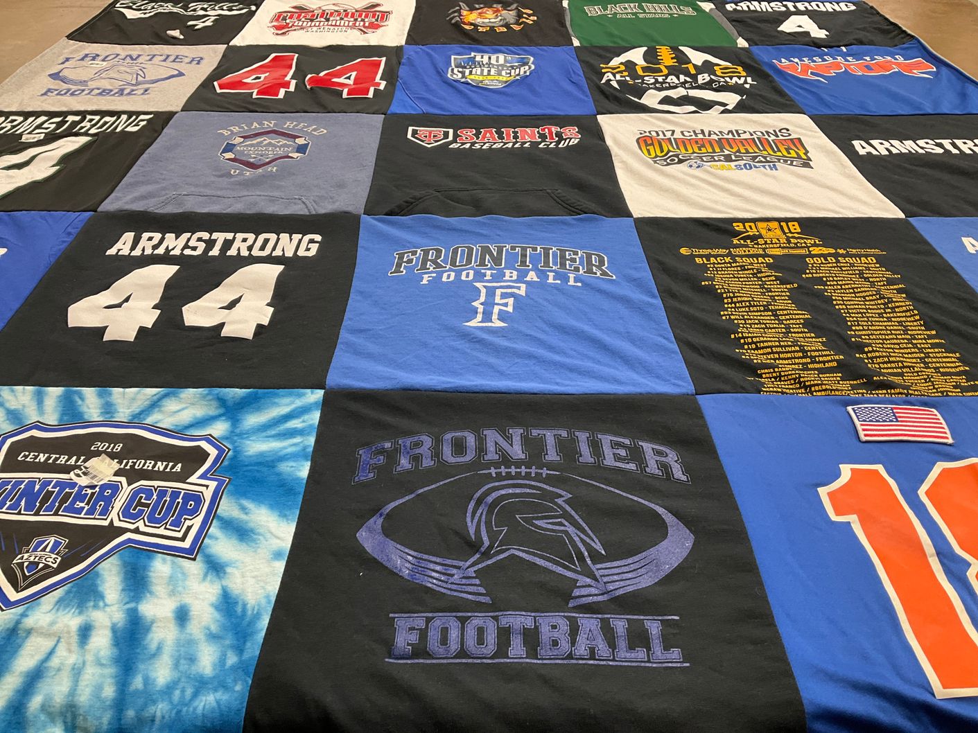 T-shirt quilt featuring frontier football by Cheryl from WA
