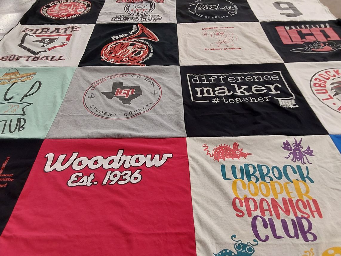 T-shirt quilt from lubbock cooper high school by Laurie from TX