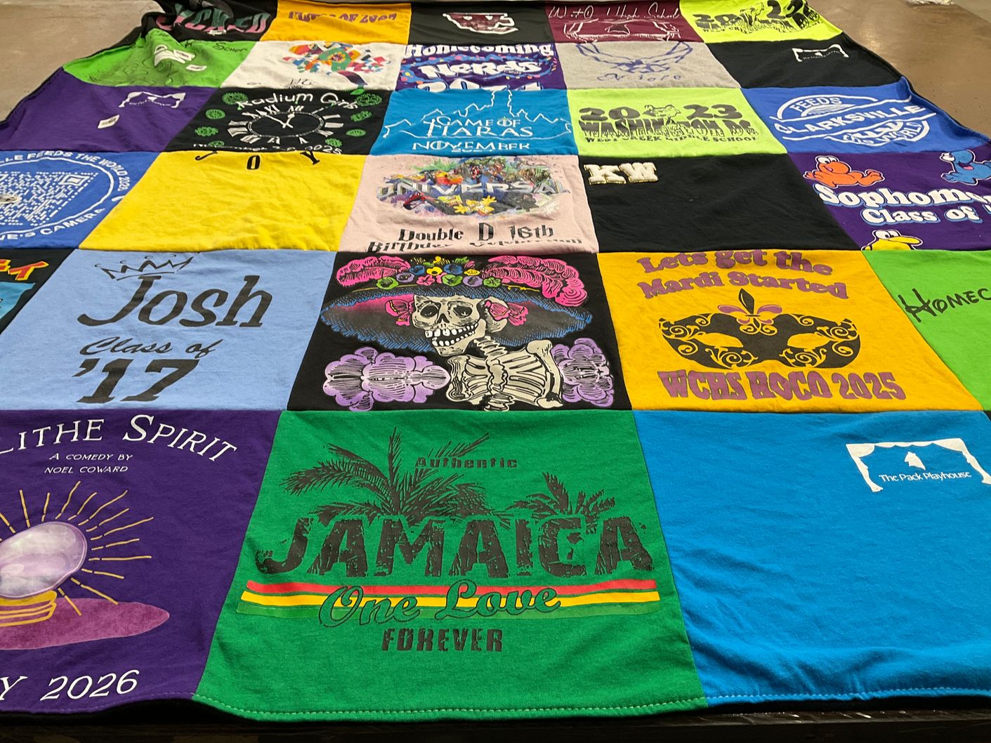 T-shirt quilt from wchs high school by Cynthia from NC