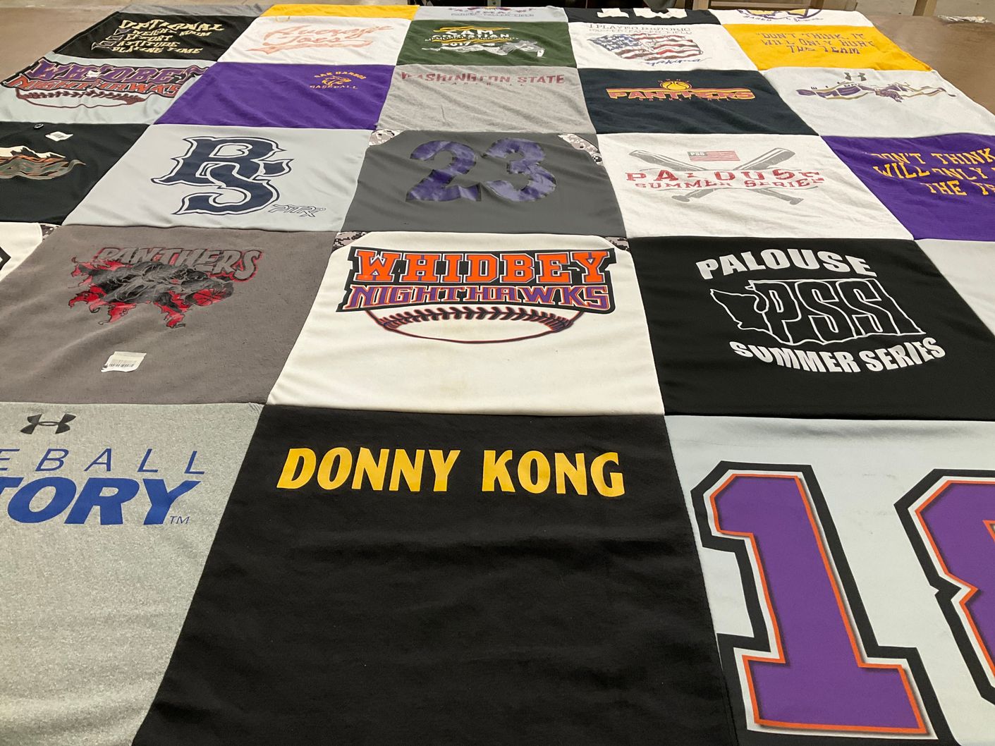 T-shirt quilt featuring whidbey nighthawks, panthers by Donny Jr from WA