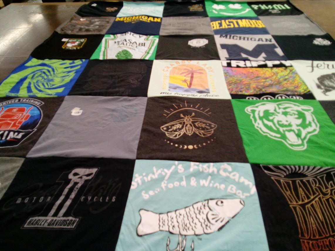 T-shirt quilt from university of michigan by Heather from MI