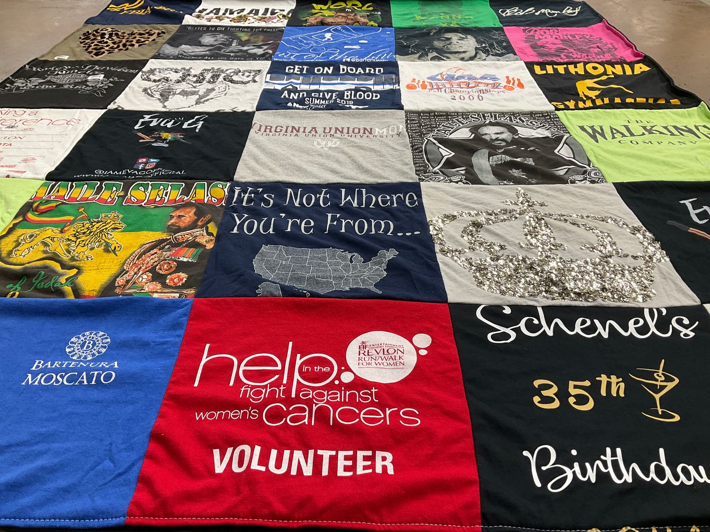 T-shirt quilt from virginia union university by Nadia from NY