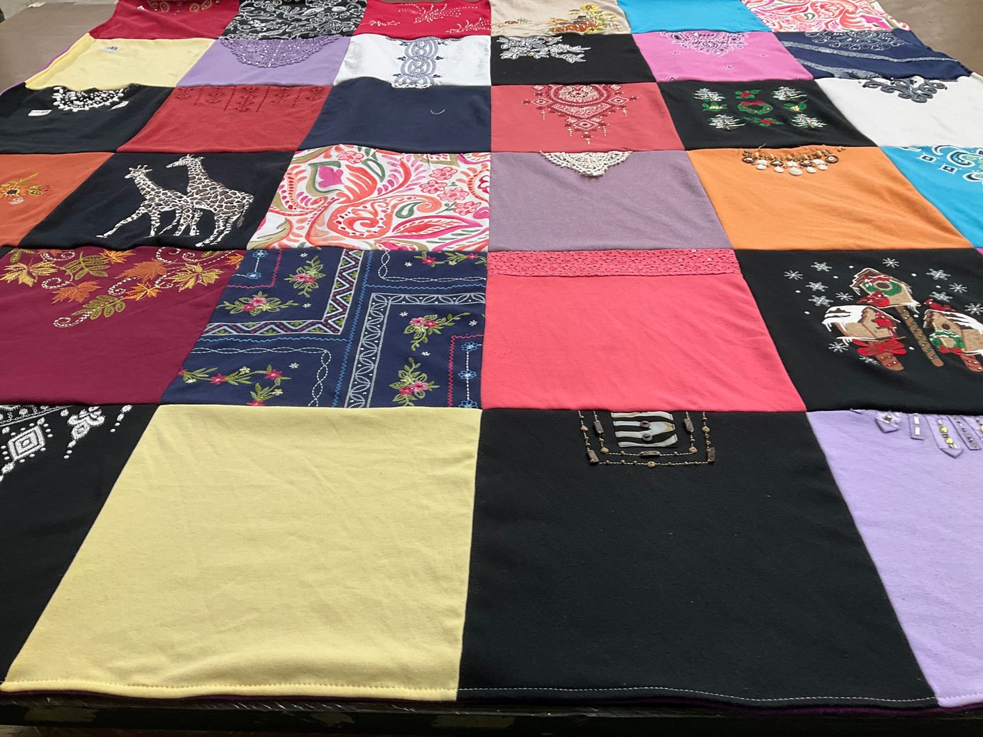 T-shirt quilt with crafting, textile art themes by Abagail from MO
