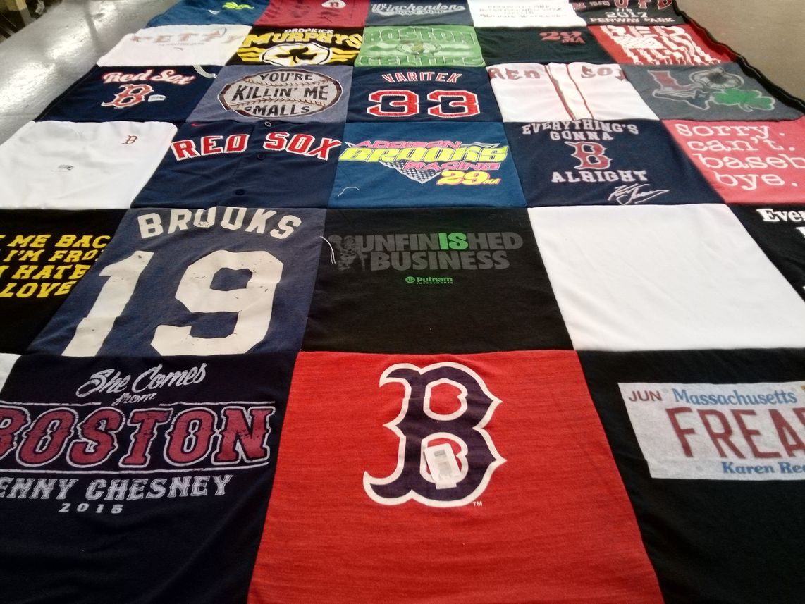 T-shirt quilt featuring boston red sox by Crystal from MA