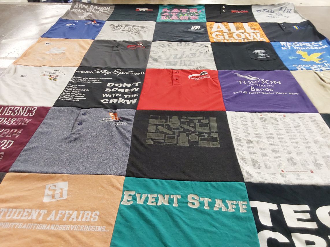 T-shirt quilt from towson university by Bradley from VA