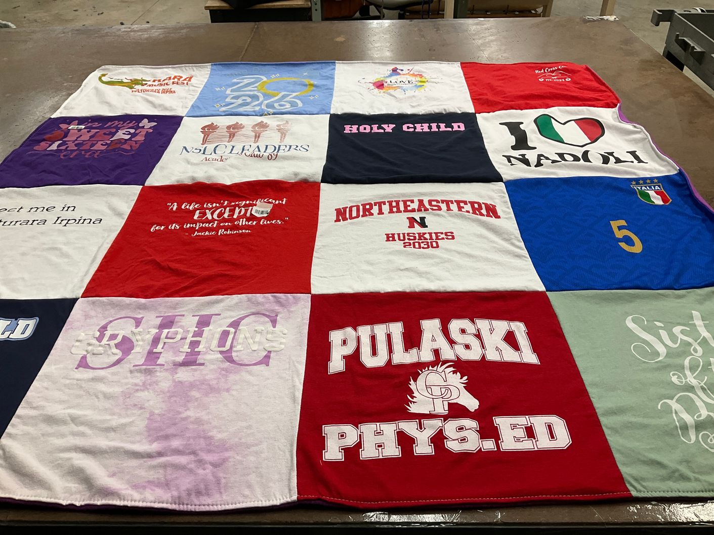 T-shirt quilt featuring northeastern university huskies by Patricia from NY