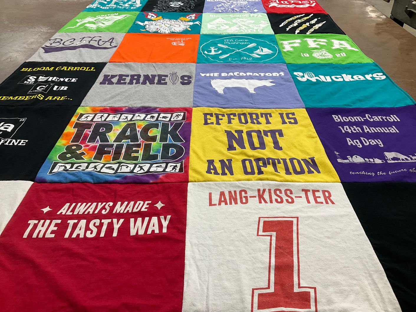 T-shirt quilt from bloom carroll high school by Sienna from OH