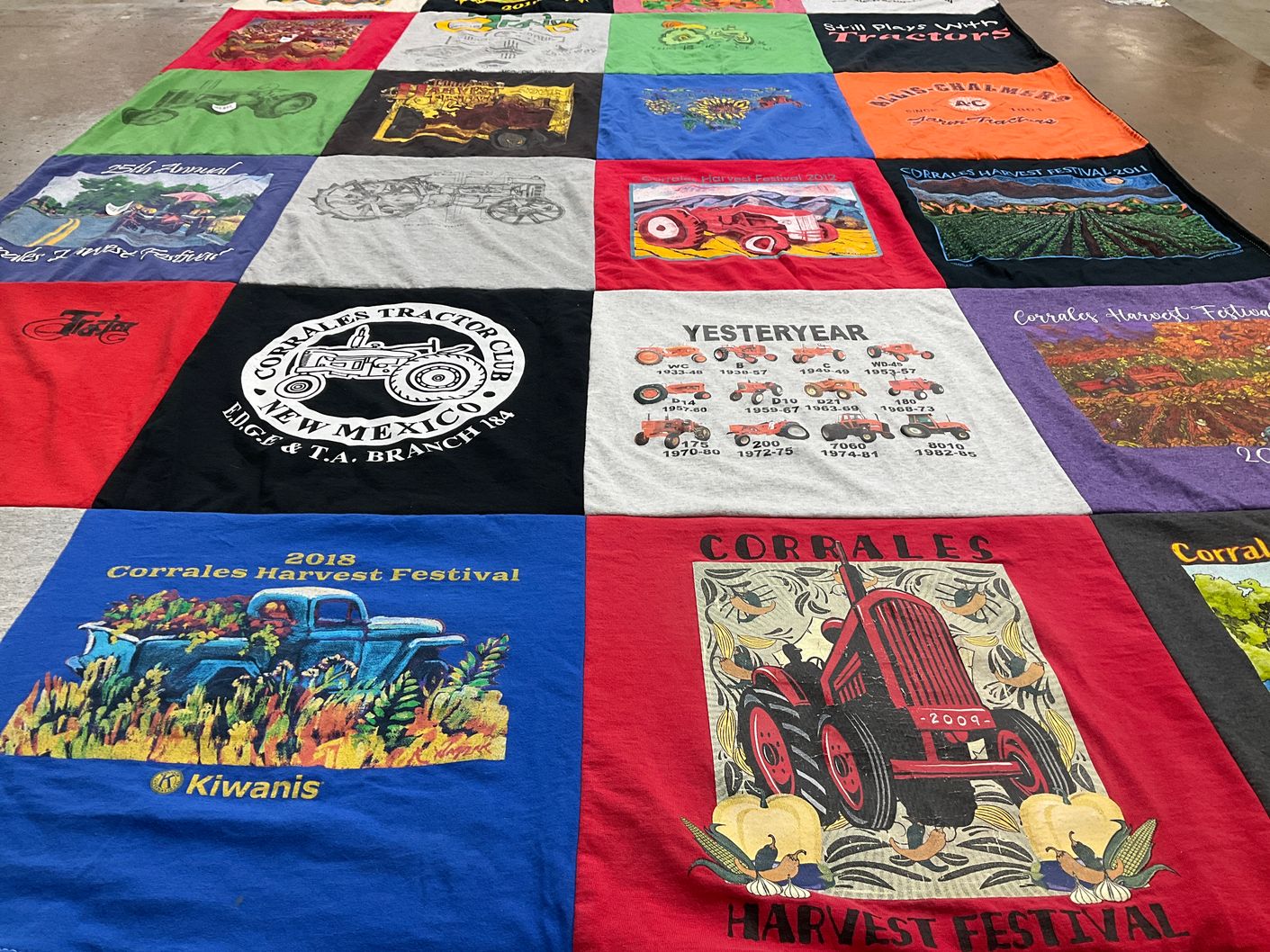 T-shirt quilt with farming, festivals themes by Allison from NM
