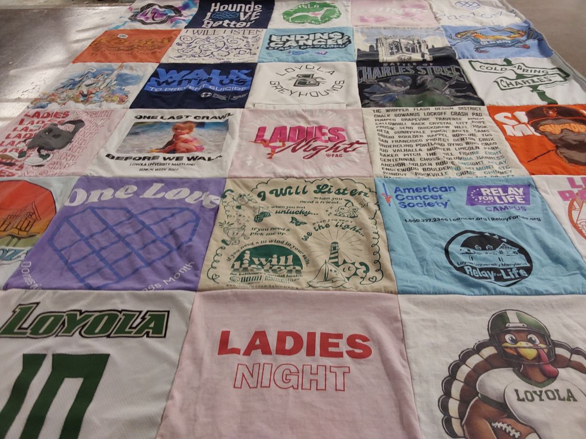 T-shirt quilt from loyola university maryland by Reese from MD