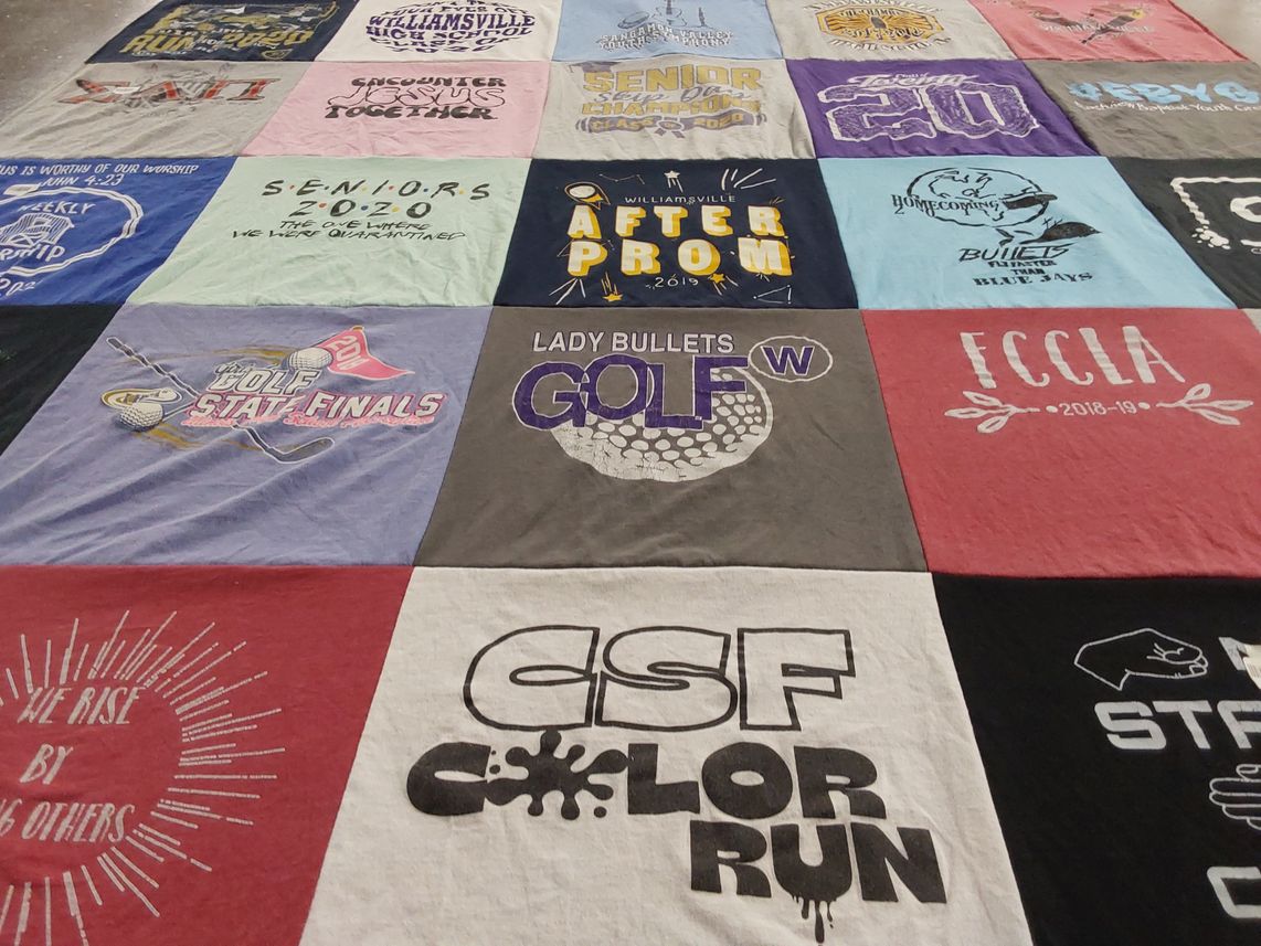 T-shirt quilt featuring ladies golf team by Arielle from IL