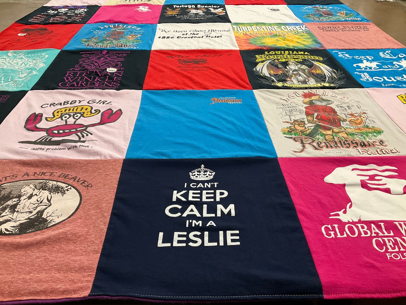 T-shirt quilt with nature, festivals themes by Leslie from AR