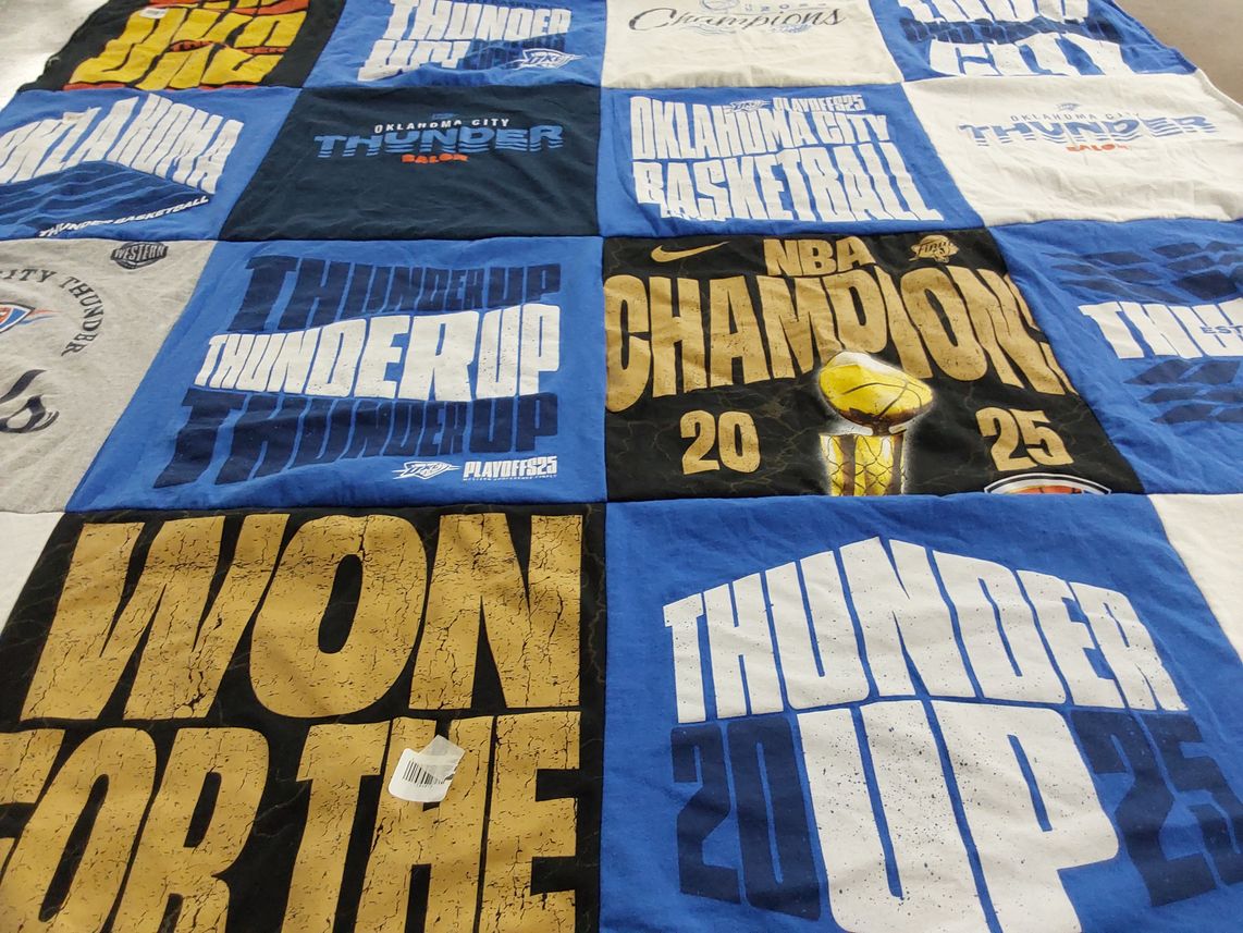 T-shirt quilt featuring oklahoma city thunder by leslie from OK