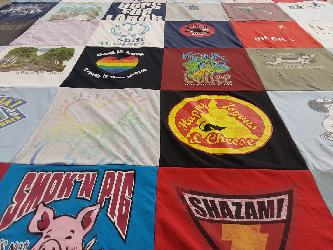 T-shirt quilt from west chester university by Walter from WI