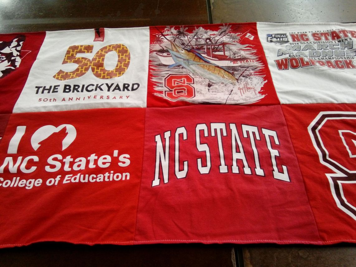 T-shirt quilt featuring nc state wolfpack by Deborah from NC