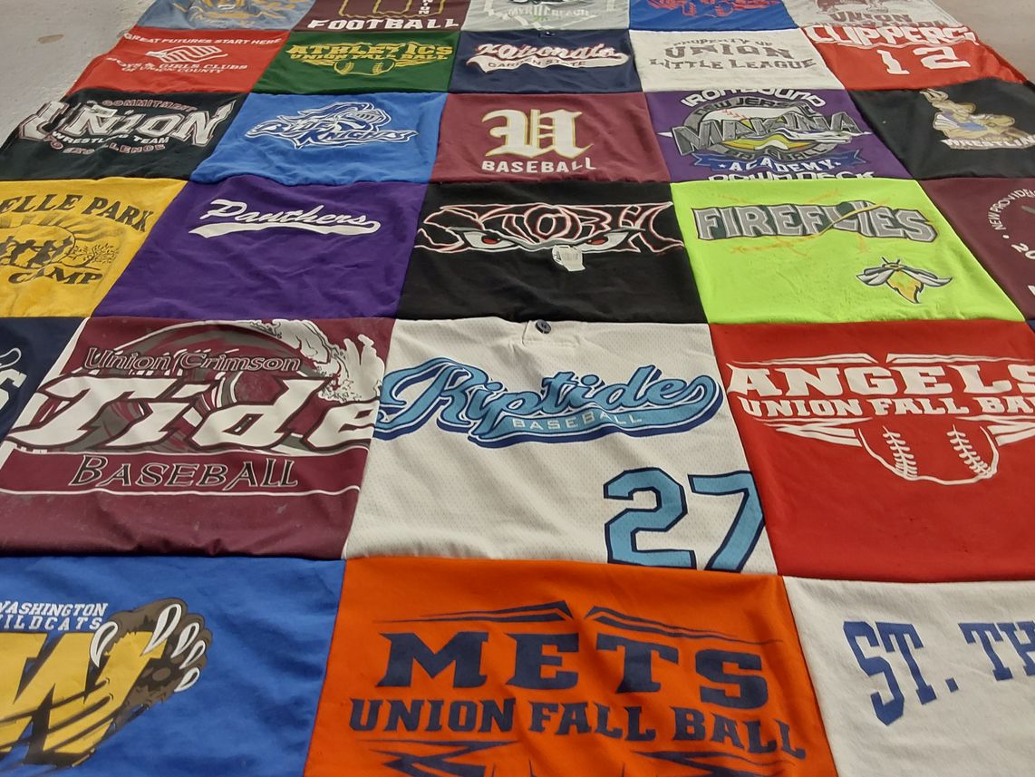 T-shirt quilt featuring union crimson tide, washington wildcats by Maryellen from NJ