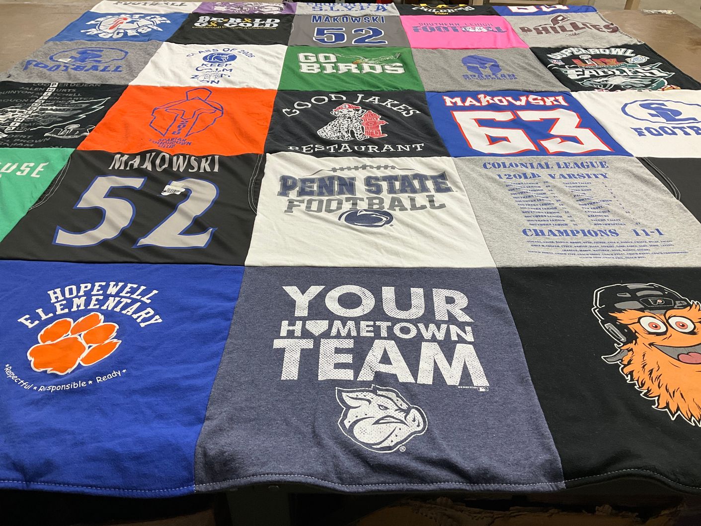T-shirt quilt from penn state university by Jessica from PA
