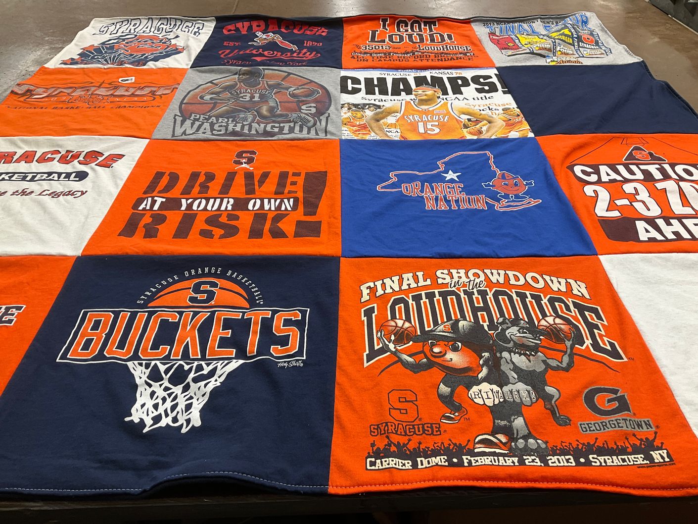 T-shirt quilt featuring syracuse orange basketball by Wendy Lou from VA