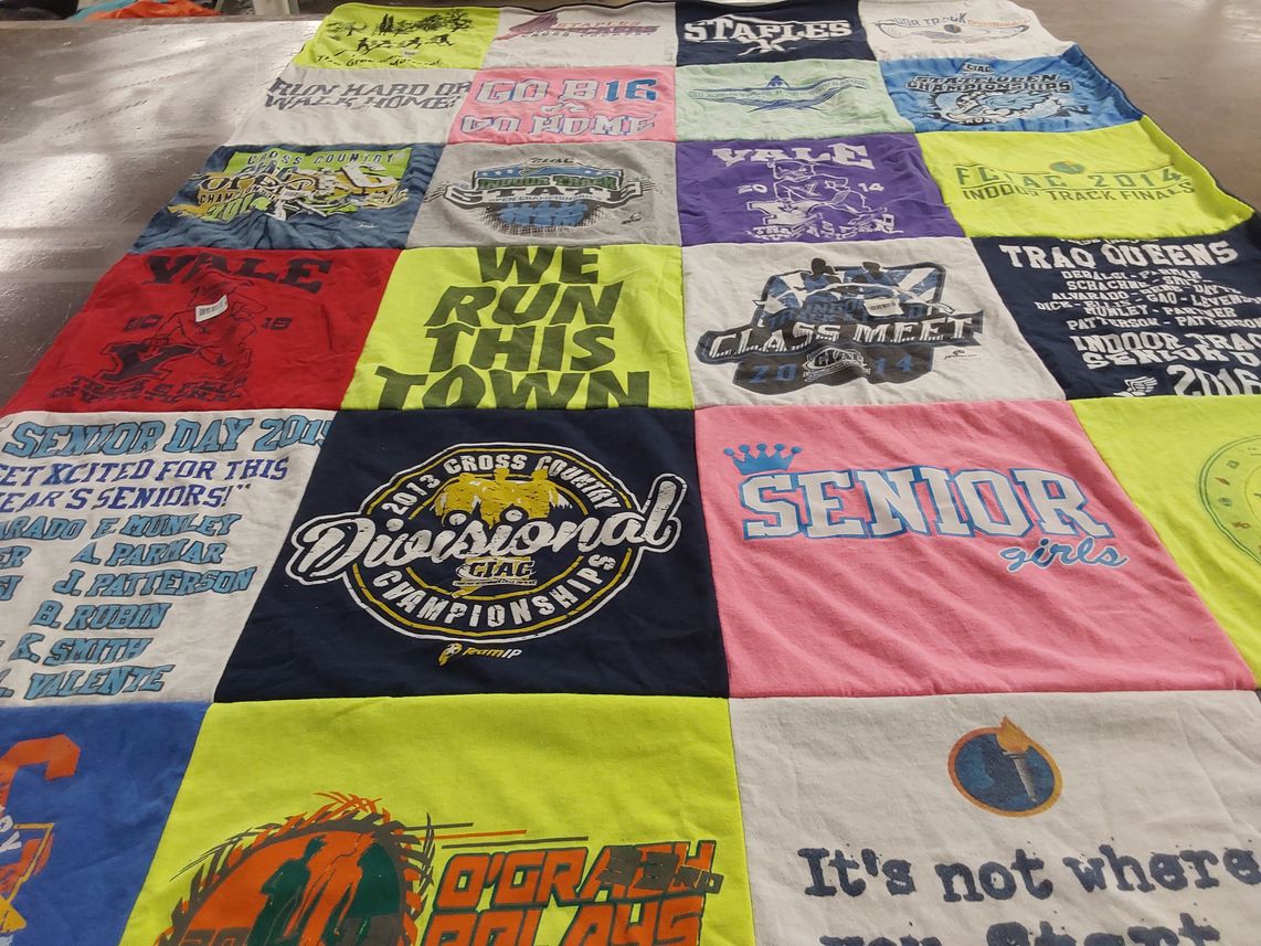 T-shirt quilt from staples high school by Nancy from NJ