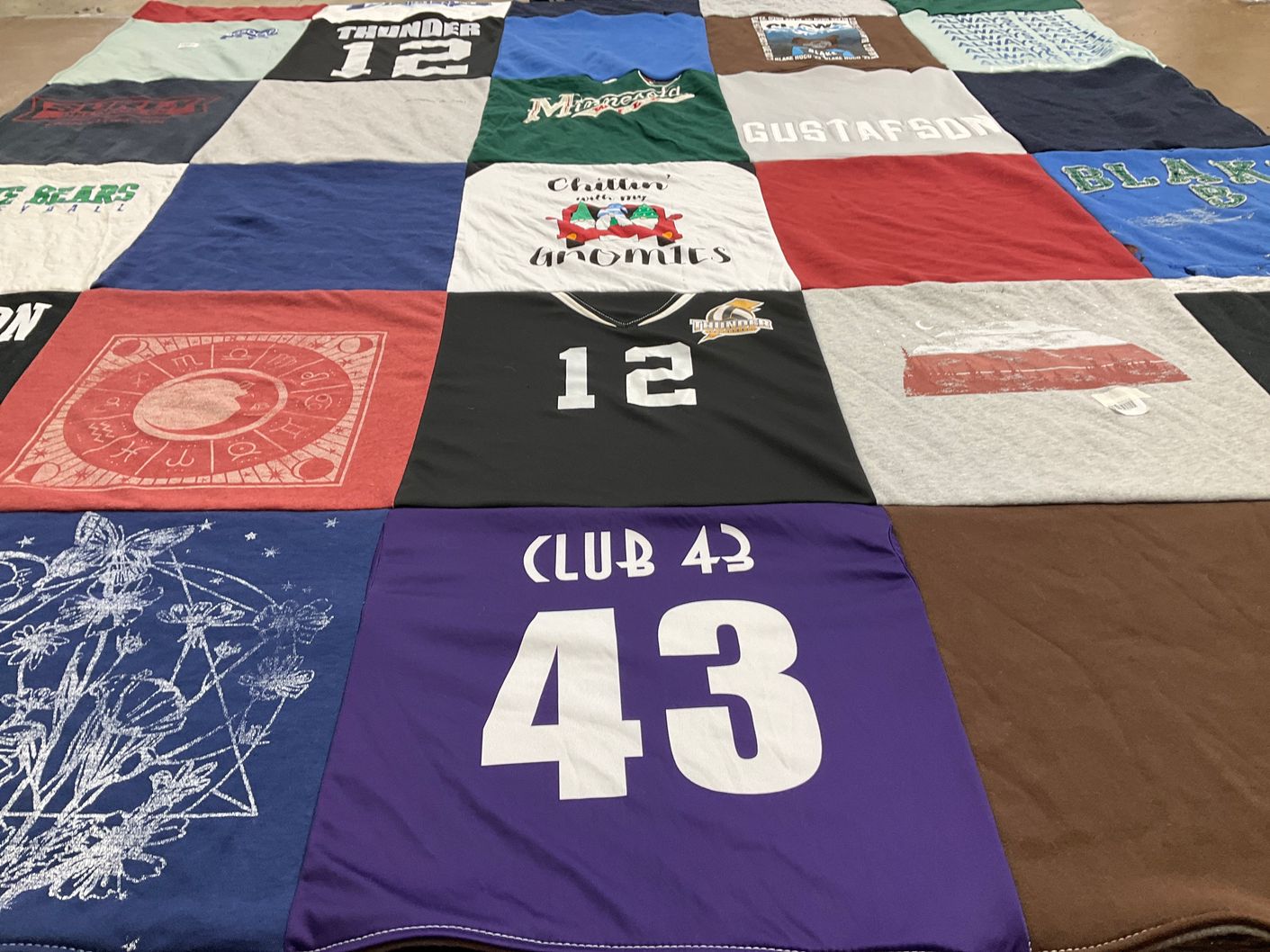 T-shirt quilt featuring thunder by Mercedes from MN