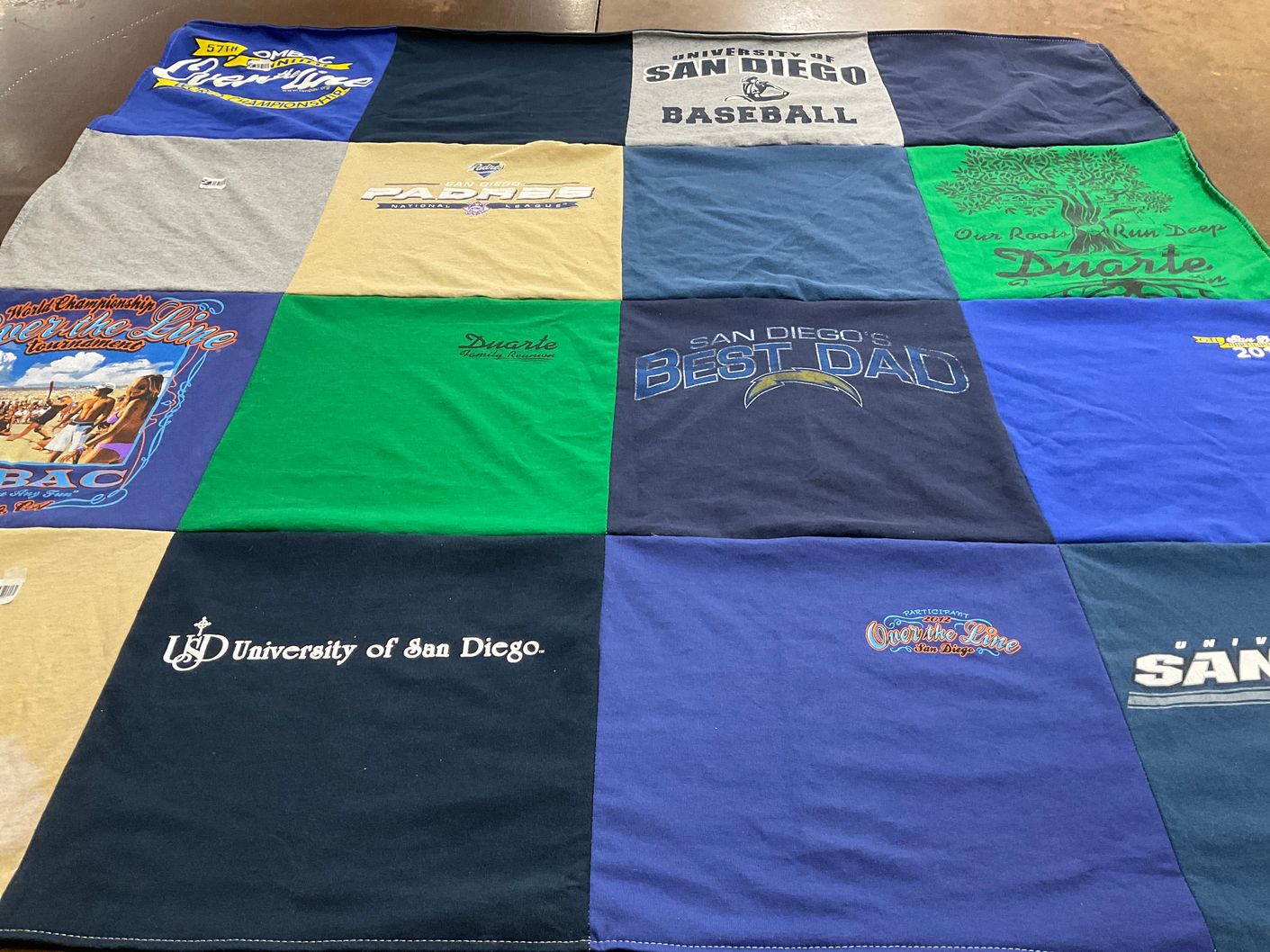 T-shirt quilt from university of san diego by Ashley from CA