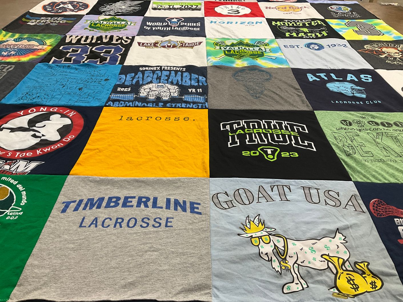T-shirt quilt from timberline lacrosse by Aiden from ID