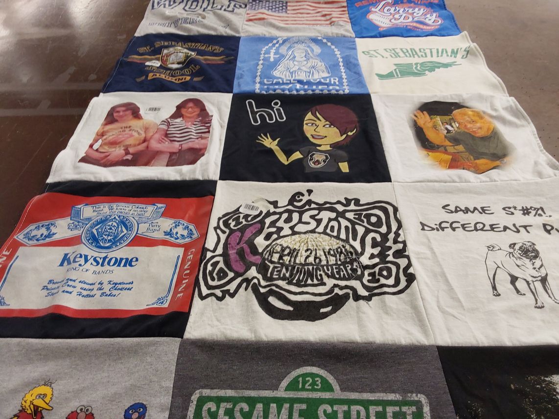 T-shirt quilt from st. sebastian's school by Janet from NY
