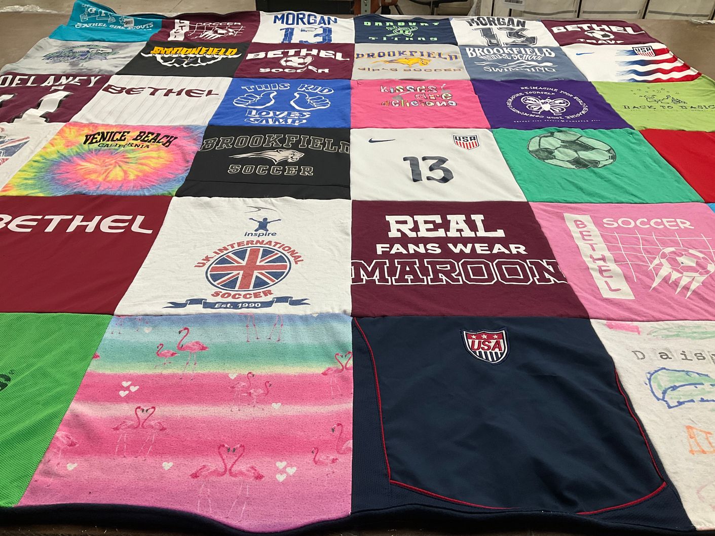 T-shirt quilt from bethel university by Dionne from CT