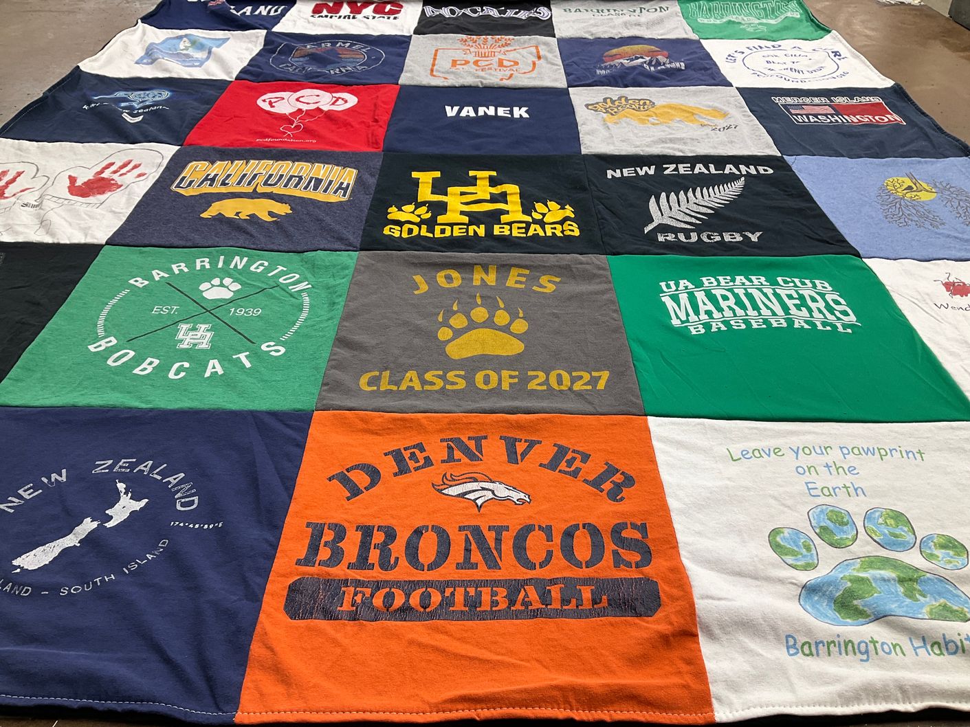 T-shirt quilt featuring denver broncos football by Keshena from OH