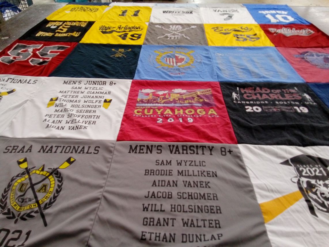 T-shirt quilt featuring university of arlington rowing by Keshena from OH