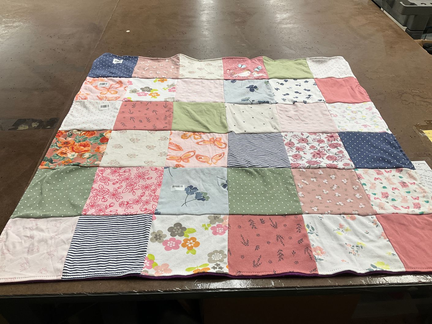 T-shirt quilt with quilting, fabric crafts themes by Michelle from CA