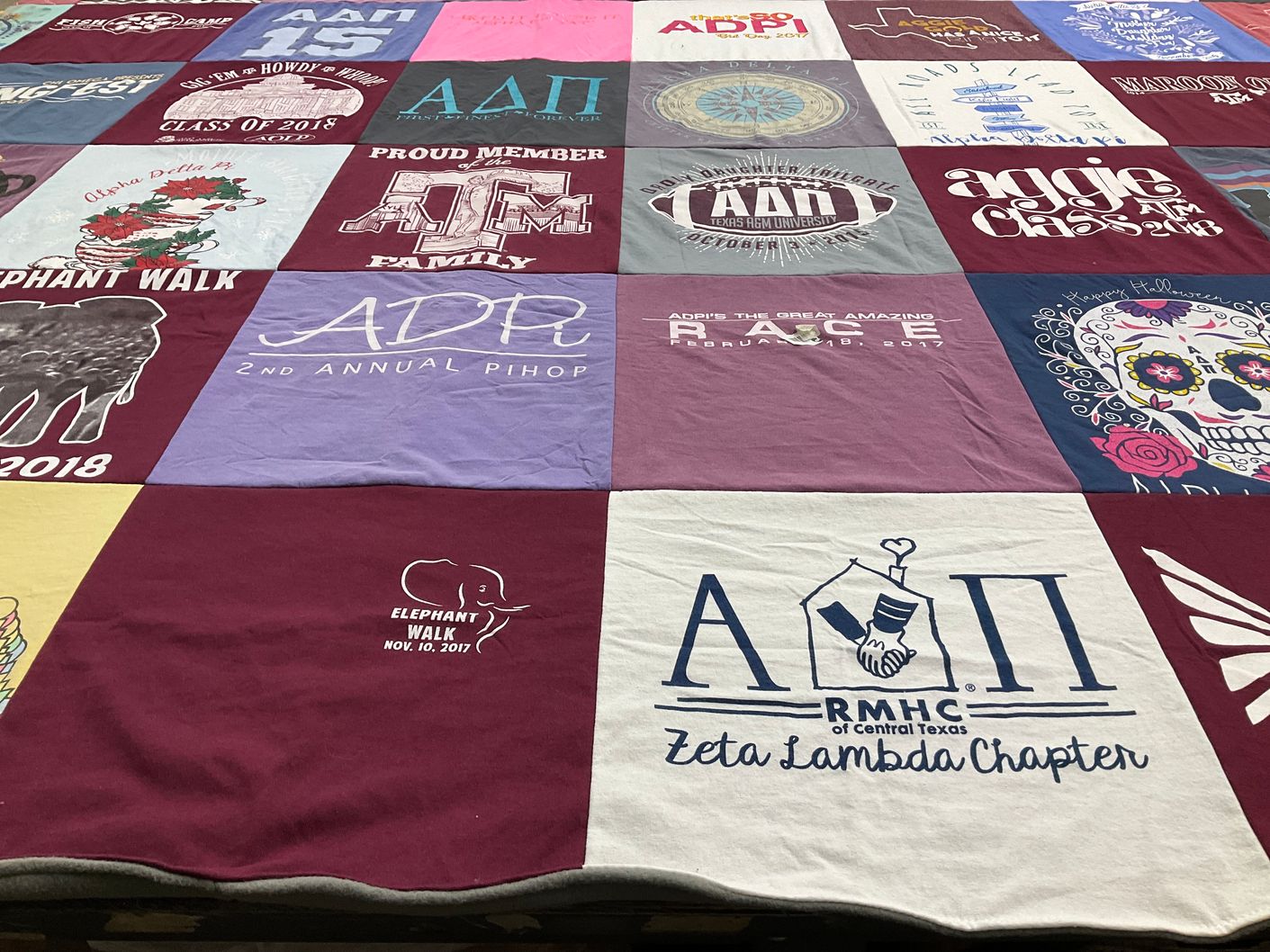 T-shirt quilt from texas a&m university by Elizabeth from TX